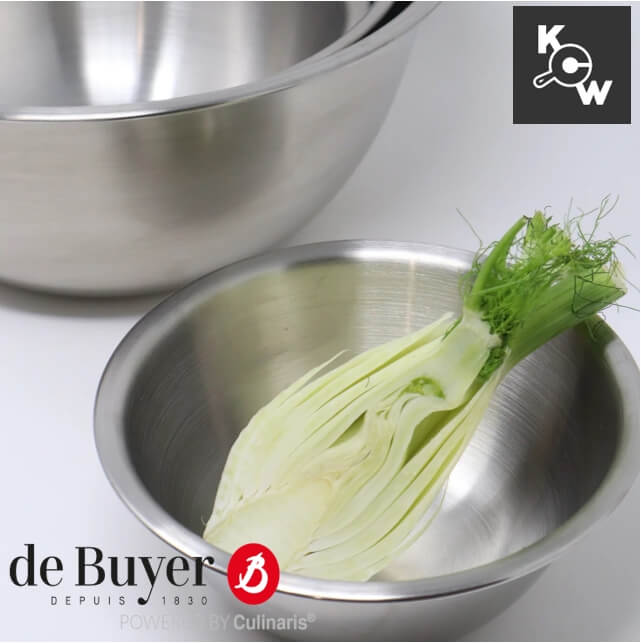 ชามสแตนเลสทรงครึ่งวงกลม de Buyer 3372.24 ขนาด 24 ซม.