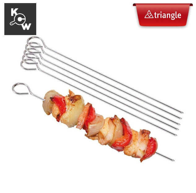ชุดที่เสียบบาบีคิวพร้อมแหวนสแตนเลส 6 ชิ้น Triangle 903240602 ขนาด 25 ซม.