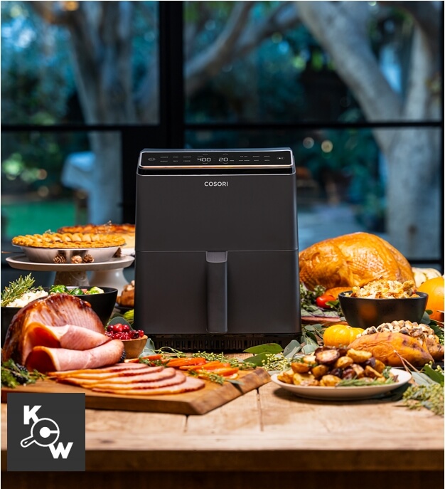 หม้อทอดไร้น้ำมัน อบลมร้อน Cosori Dual Blaze® CAF-P583S-KEU 6.8 ควอร์ต สีดำ