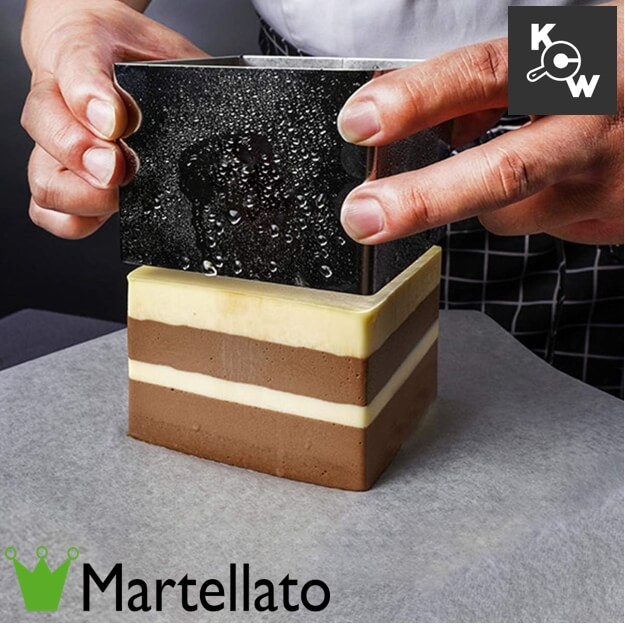 แม่พิมพ์อบเค้กสแตนเลสสีเหลี่ยม Martellato 5H5X12 ขนาด 12x12x5 ซม.