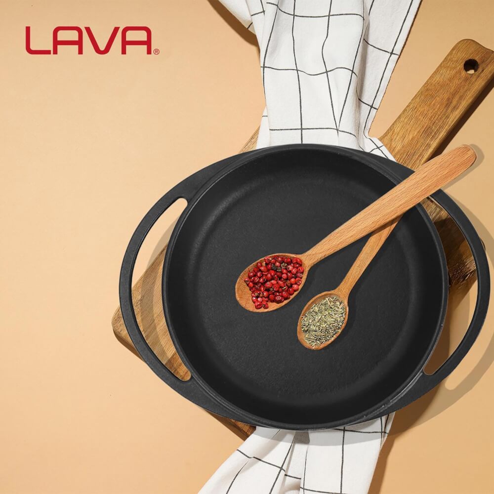 กระทะทรงกลมมีด้ามจับเหล็กหล่อ Lava ECO Y TV 12 ขนาด 12 ซม.