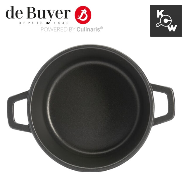 หม้อตุ๋น เคลือบเทปลอนพร้อมฝาแก้ว de buyer 8311.24 กว้าง 24 ซม.x ยาว 33.5 x สูง 9.5 ซม.
