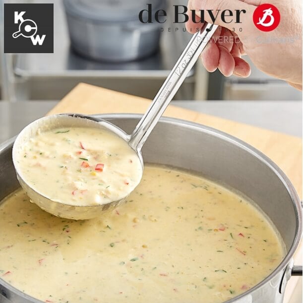 ทัพพีสเตนเลสแบบชิ้นเดียว de Buyer 3021.12 กว้าง 12 ซม.