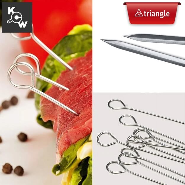ชุดที่เสียบบาบีคิวพร้อมแหวนสแตนเลส 6 ชิ้น Triangle 903240602 ขนาด 25 ซม.