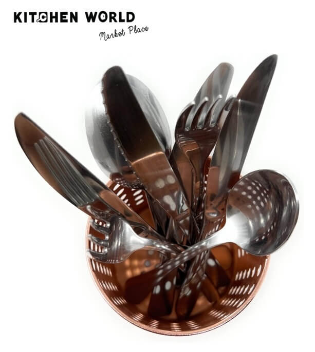ที่จัดเก็บอุปกรณ์ในครัวช้อนส้อม KCW BW1615-201 สีทองแดง