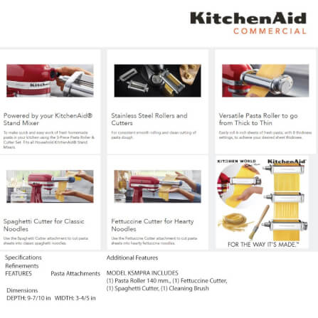 อุปกรณ์เสริมสำหรับทำพาสต้า 3 IN 1 KITCHENAID ASS-KA-KSMPRA. เชต 3 ชิ้น_10