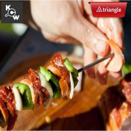 ชุดที่เสียบบาบีคิวพร้อมแหวนสแตนเลส 6 ชิ้น Triangle 903240602 ขนาด 25 ซม._2