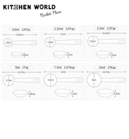 ช้อนตวงวัตถุดิบสแตนเลส KCW HoReCa PT2586 ชุด 6 ชิ้น_3