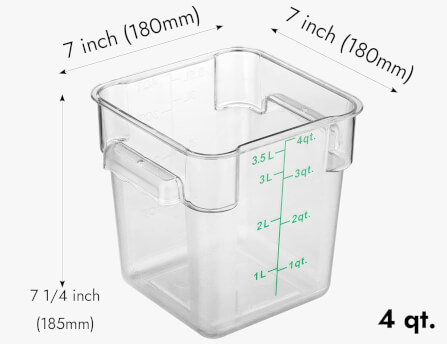 กล่องเก็บอาหารโพลีคาร์บอเนต KCW (P-061C) ขนาด 4 ลิตร_3