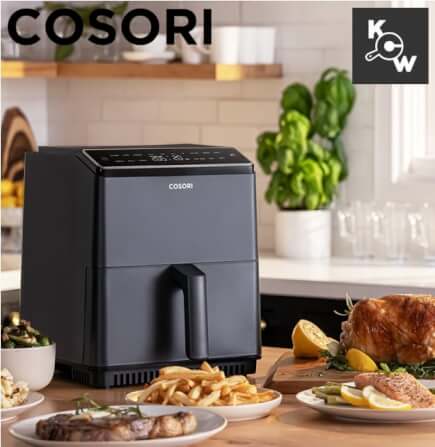 หม้อทอดไร้น้ำมัน อบลมร้อน Cosori Dual Blaze® CAF-P583S-KEU 6.8 ควอร์ต สีดำ_5