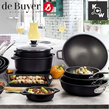หม้อตุ๋น เคลือบเทปลอนพร้อมฝาแก้ว de buyer 8311.24 กว้าง 24 ซม.x ยาว 33.5 x สูง 9.5 ซม._5