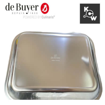 ถาดหลุมทรงสี่เหลี่ยมขอบแบนสเตนเลส de buyer 3283.27 กว้าง 22ซม.x ยาว 27ซม. xสูง 4ซม._5
