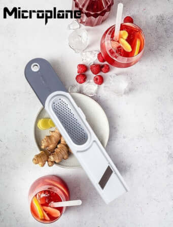 มีดมือสำหรับปอก หั่น และขูดขิง Microplane PT2415-GB สีขาวเทา_6