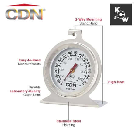 เครื่องวัดอุณหภูมิเตาอบความร้อนสูง CDN POT750X สีเงิน_7