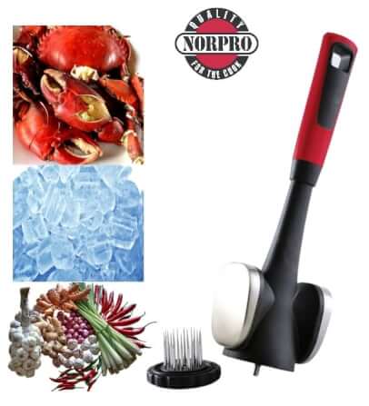 ที่ทุบเนื้อสแตนเลส 3 หัว Norpro 7036 สีแดงดำ_7