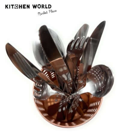 ที่จัดเก็บอุปกรณ์ในครัวช้อนส้อม KCW BW1615-201 สีทองแดง_7