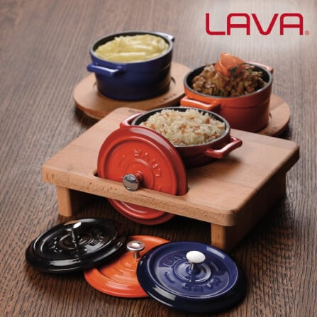 หม้อตุ๋นเหล็กหล่อขนาดเล็ก Lava Y TC 10 K2 BL ขนาด 10 ซม. สีดำ_8