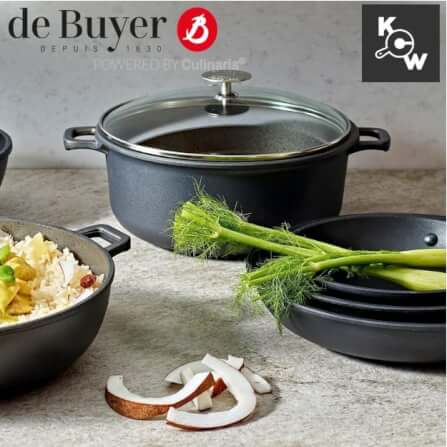 หม้อตุ๋น เคลือบเทปลอนพร้อมฝาแก้ว de buyer 8311.24 กว้าง 24 ซม.x ยาว 33.5 x สูง 9.5 ซม._9