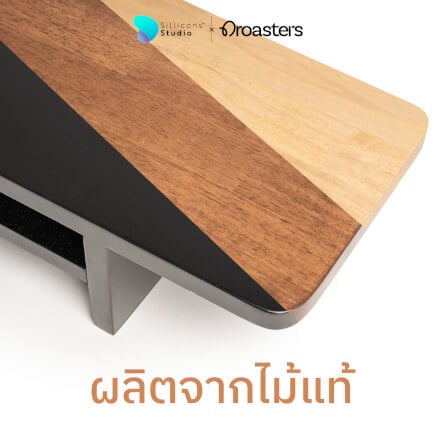ชั้นวางจอคอมพิวเตอร์ SILLICONS STUDIO ผลิตจากไม้แท้ - สีโอ๊คดำ_3