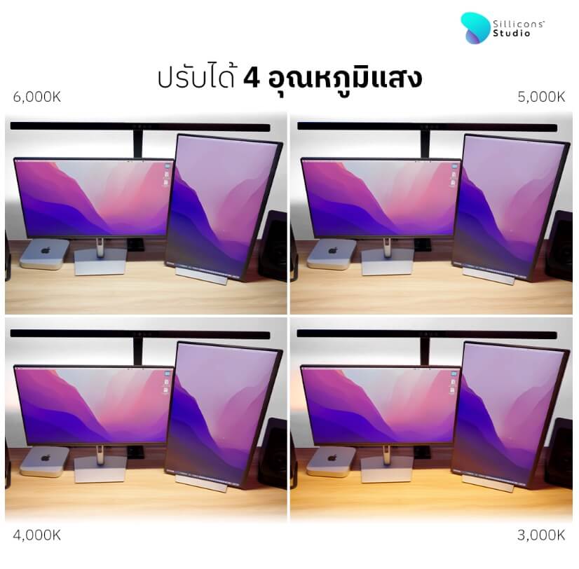 ไฟตั้งโต๊ะ LED Light bar by Sillicons V.2 สีดำ [รับประกัน 1 ปี]