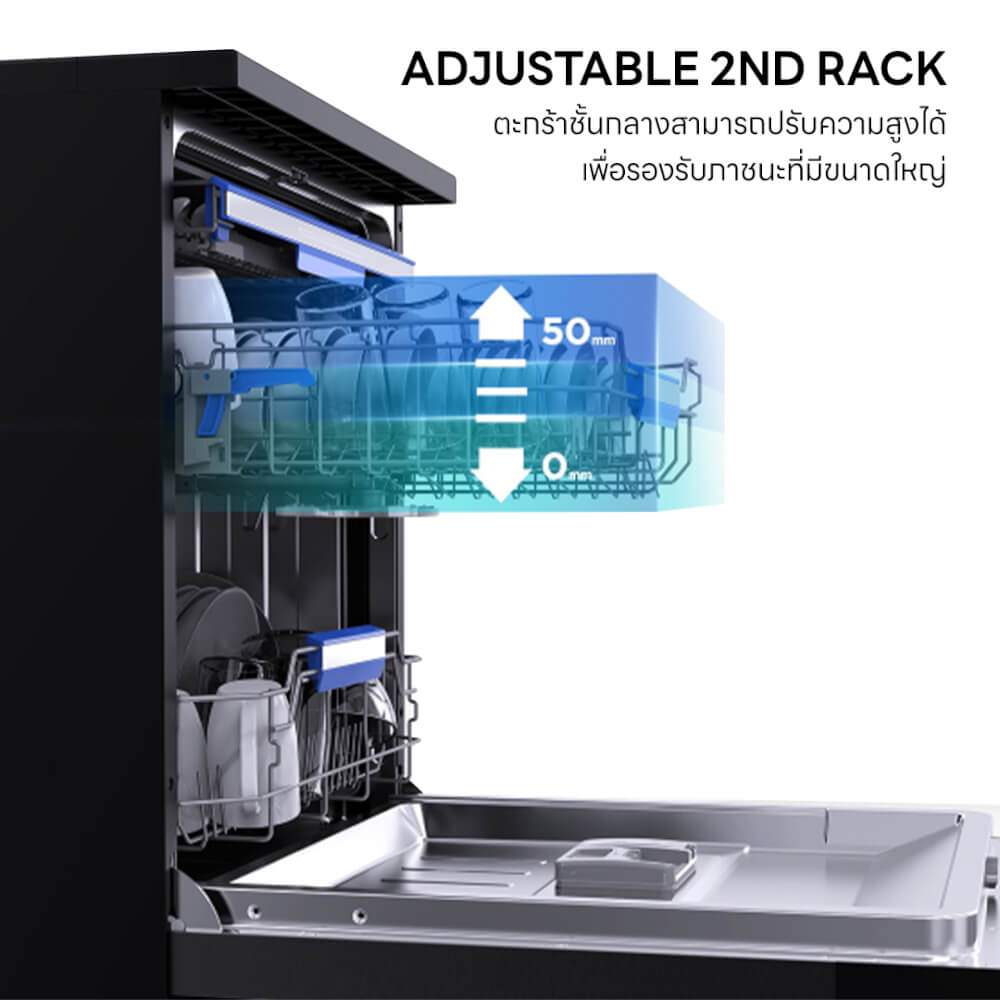 เครื่องล้างจานชนิด FREESTANDING แบบตั้งพื้น EVE รุ่น ONU สีดำ ขนาด 60 ซม._2