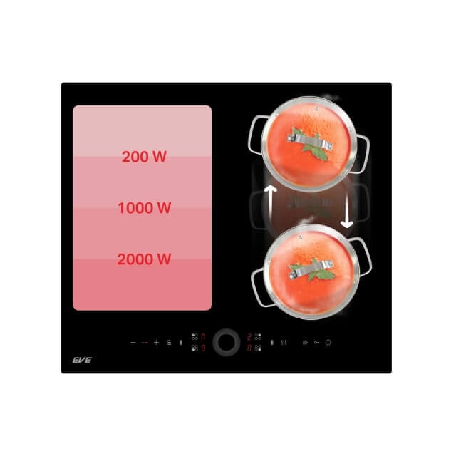 เตาฝังอินดักชั่น เตาแม่เหล็กไฟฟ้า 4 หัว EVE รุ่น HB60-4INDBRIDGE/TCR ขนาด 60 ซม. สีดำ