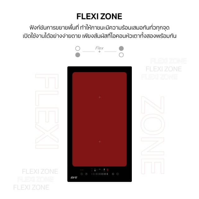 เตาฝังอินดักชั่น เตาแม่เหล็กไฟฟ้า 2 หัว EVE รุ่น HB30-1FZ361/SC ขนาด 30 ซม. สีดำ