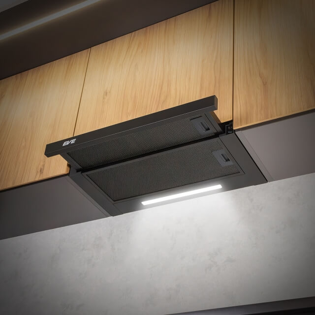 เครื่องดูดควันแบบฝังรางเลื่อน EVE รุ่น HS-BKT62C-60 ขนาด 60 ซม สีดำ