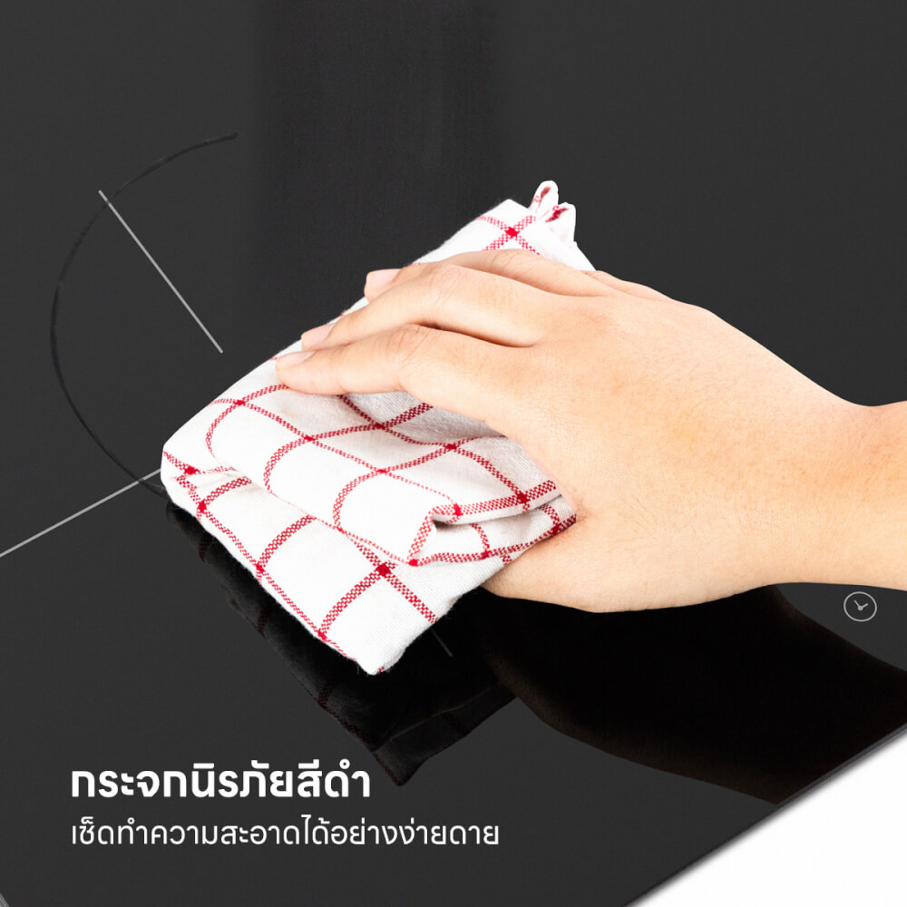 ชุดเซต เตาฝังไฟฟ้าเซรามิค 2 หัว + เครื่องดูดควันแบบติดผนัง EVE HC-LOFTBOX-60 + HB30-2CEM/SC สีดำ ขนาด 60 เซนติเมตร