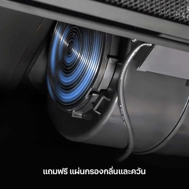 เครื่องดูดควันแบบฝังรางเลื่อน EVE รุ่น HS-BKT62C-60 ขนาด 60 ซม สีดำ