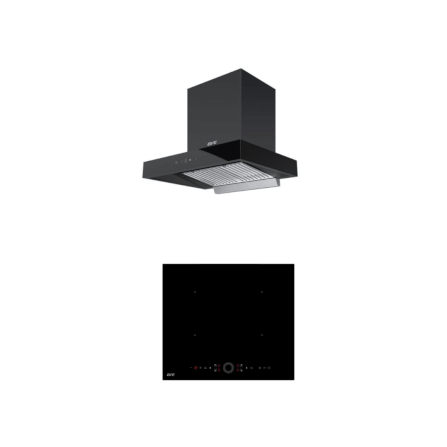 ชุดเซต เตาฝังแม่เหล็กไฟฟ้า 2 หัว + เครื่องดูดควันติดผนัง EVE รุ่น HB60-4INDBRIDGE/TCR + HC-LOFTBOX-60 ขนาด 60 ซม. สีดำ_0