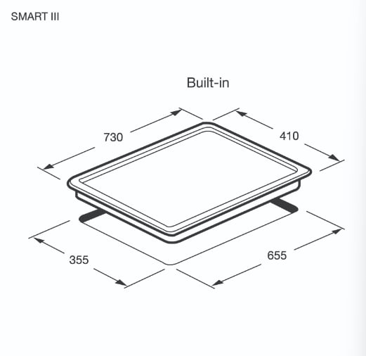 ชุดเซต เตาฝังแก๊ส 2 หัว + เครื่องดูดควันติดผนัง EVE รุ่น SMART III ฐานกระจกนิรภัย สีดำ ขนาด 73 ซม. + HC-ARC-90 PLUS ขนาดกว้าง 90 ซม._2