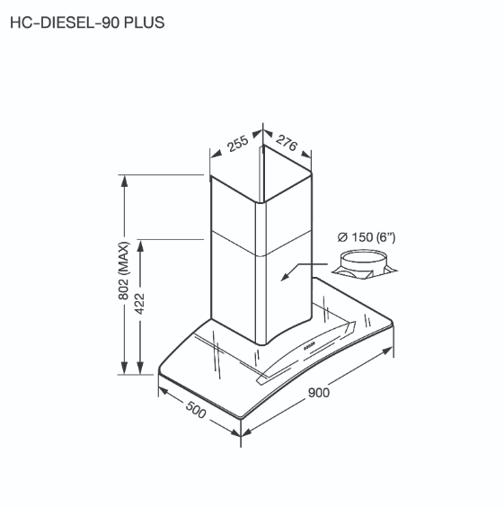 ชุดเซต เตาฝังแก๊ส 2 หัว + เครื่องดูดควันติดผนัง EVE HB78-2BBTA/BG + HC-DIESEL-90 PLUS_4