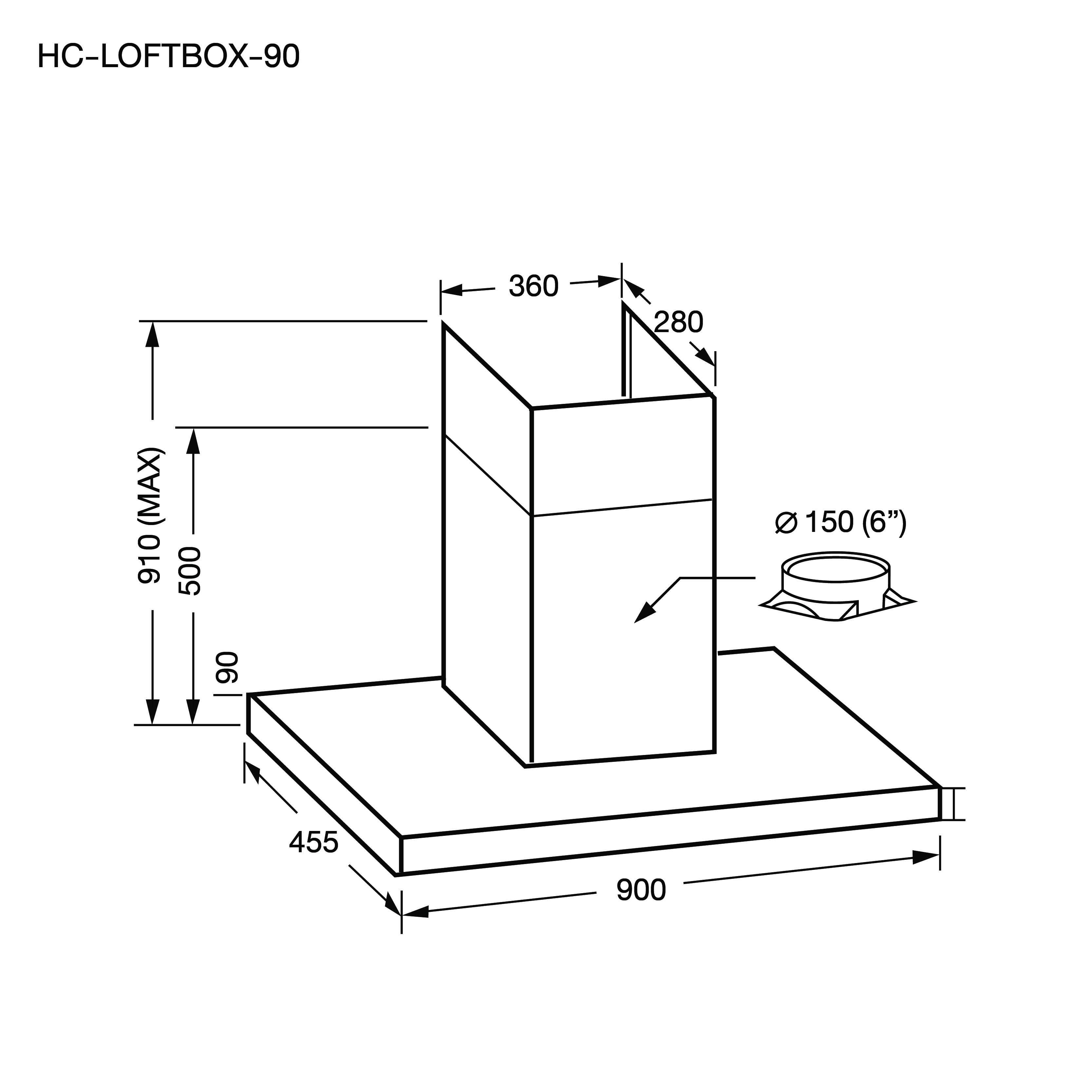 ชุดเซต เตาแก๊ส 2 หัว HB78-2BBTA/BG + เครื่องดูดควันติดผนัง HC-LOFTBOX-90 ขนาด 90 ซม. สีดำ_9