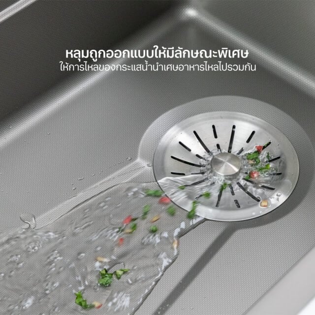 ซิงค์ล้างจาน 1 หลุม EVE UNITY 800/490 ขนาด 80 ซม. สีเทาไทเทเนียม 
