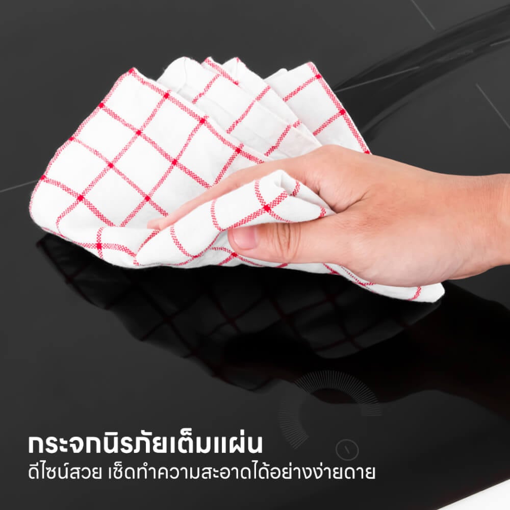 ชุดเซต เตาฝังแม่เหล็กไฟฟ้า 2 หัว + เครื่องดูดควันติดผนัง EVE รุ่น HB73-2CROSS/TC + HC-LOFTBOX-90 ขนาด 90 ซม. สีดำ
