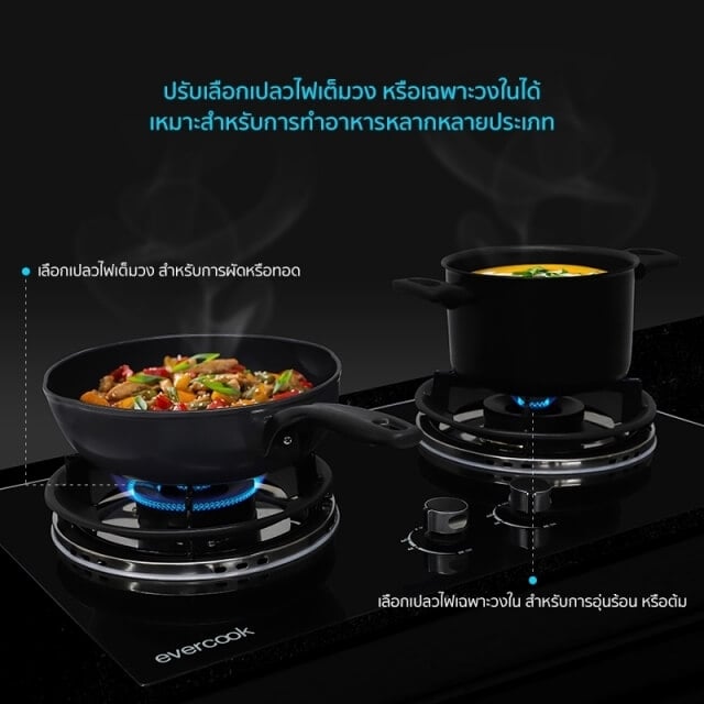 ชุดเซ็ทเตาแก๊สและเครื่องดูดควัน EVE เตาแก๊ส 2 หัว SMART II + เครื่องดูดควันติดผนัง HC-SHADOW-90 PLUS 90 ซม.