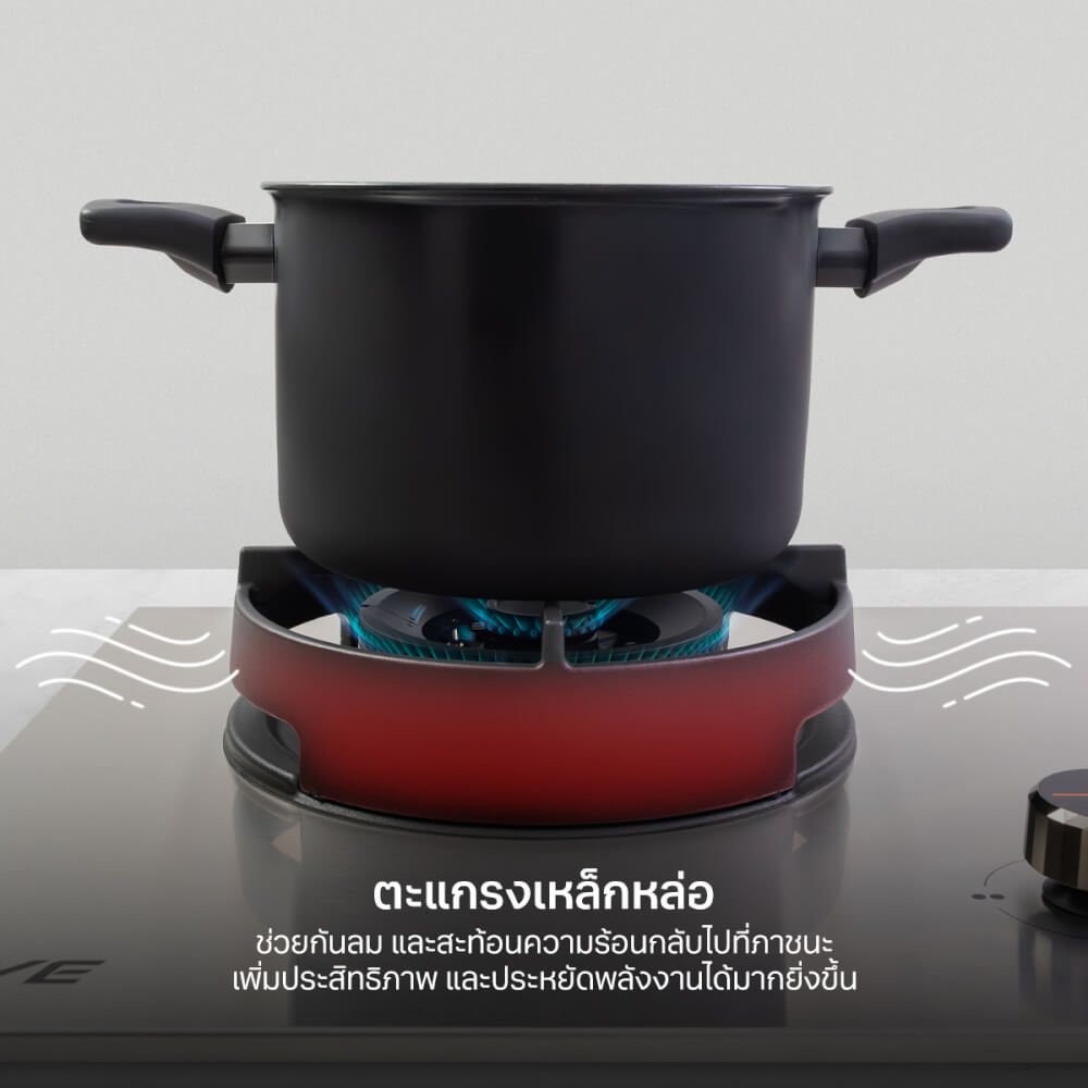 เตาแก๊สฝัง 2 หัว เตาแก๊สแบบฝัง EVE HB78-2BCC/SS 78 ซม. สีเงินสเตนเลส