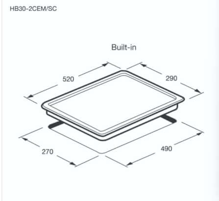 ชุดเซต เตาฝังไฟฟ้าเซรามิค 2 หัว + เครื่องดูดควันแบบฝัง EVE  HB30-2CEM/SC ขนาด 30 CM.  HF-HSM102AT-60 ขนาด 60 CM. _2