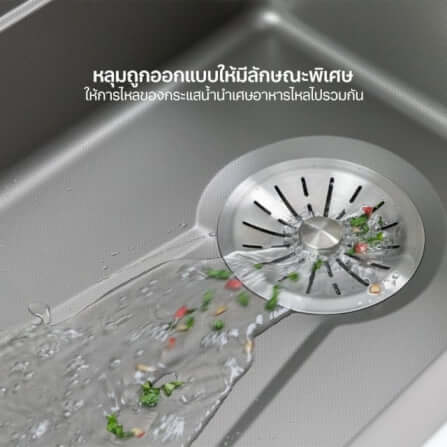 ซิงค์ล้างจาน 1 หลุม EVE UNITY 800/490 ขนาด 80 ซม. สีเทาไทเทเนียม _3