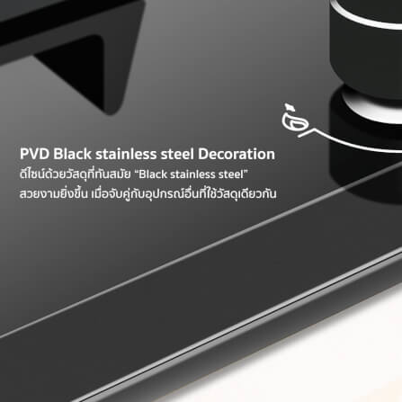เตาฝังแก๊ส 2 หัว ฐานกระจกนิรภัย EVE HB76-BLACKFOREST/BG 76 ซม. สีดำ_7