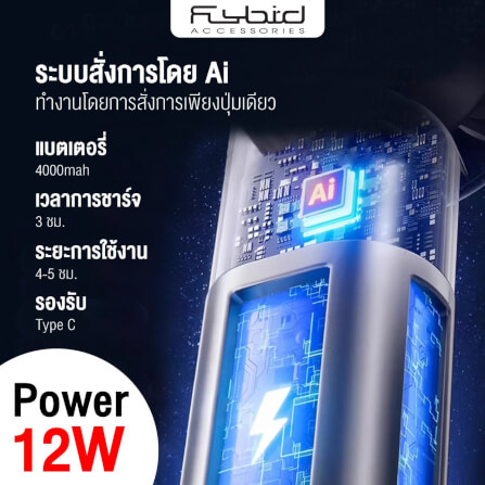 พัดลมพกพา SONAR FLYBIRD รุ่น SS-026 แบตเตอรี 4000MAH ลมแรง 100 ระดับ สีดำ_2