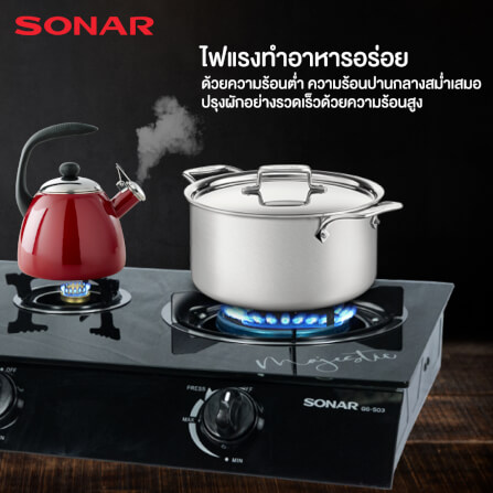 เตาแก๊สตั้งโต๊ะ 3 หัว  SONAR รุ่น GS-503 ( หน้ากระจกนิรภัย )_5