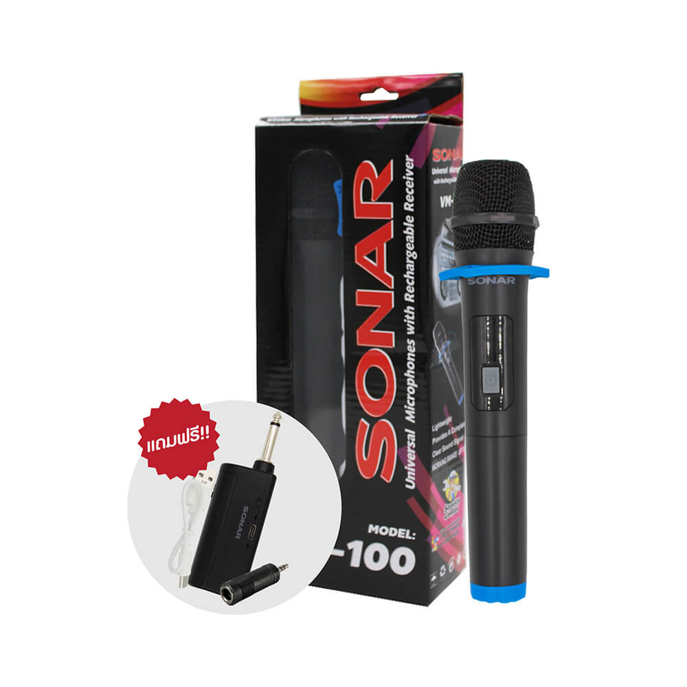 ไมโครโฟนไร้สาย VHF SONAR รุ่น VM-100 สีดำ (เดี่ยว)_0