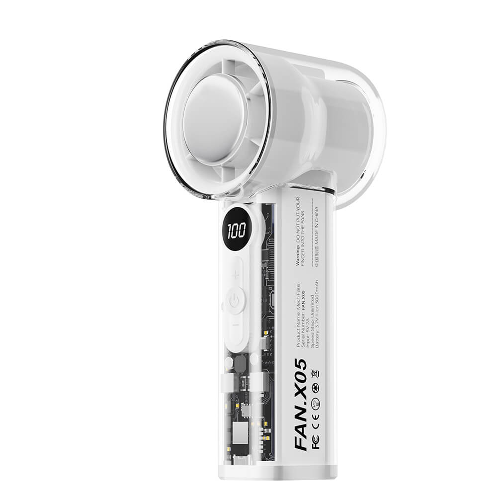 พัดลมพกพา Sonar FLYBIRD รุ่น X05 แบตเตอรี่ 3000mAh ชาร์จไฟได้ จอแสดงผล LED สีขาว_1