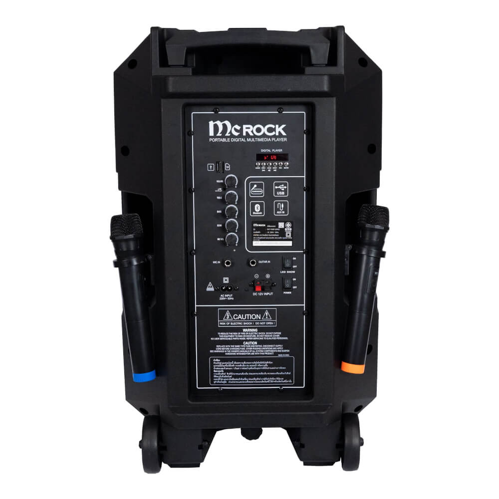 ลำโพงบลูทูธ McRock รุ่น DHT-730DF(M150) 15 นิ้ว แถมไมโครโฟน 2 ตัว มีแบตเตอรี่ในตัว
