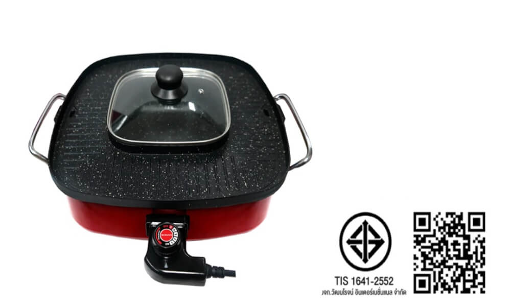 เตาปิ้งย่างไฟฟ้า SONAR รุ่น SF-M51 ขนาด 15 นิ้ว 1.8 ลิตร สีแดง