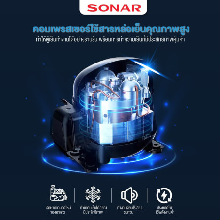 ตู้เย็นอินเวอร์เตอร์ 2 ประตู SONAR รุ่น RD-H181NF 181 ลิตร 6.8 คิว เทา_7