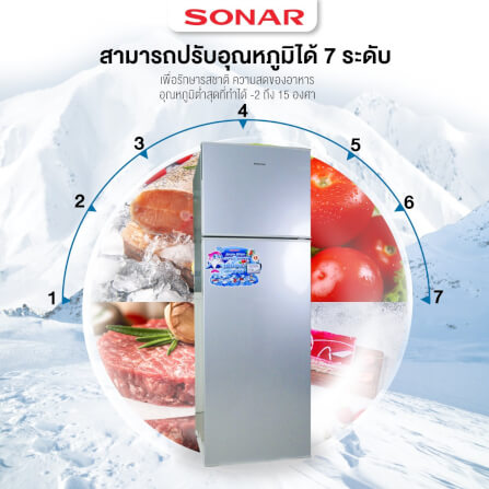 ตู้เย็นอินเวอร์เตอร์ 2 ประตู SONAR รุ่น RD-H181NF 181 ลิตร 6.8 คิว เทา_8