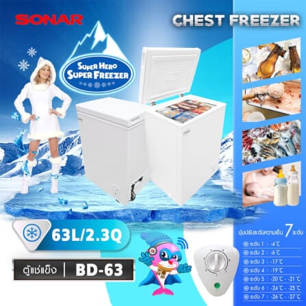 ตู้แช่แข็ง ฝาทึบ SONAR รุ่น BD-63 ขนาด 63ลิตร 2.3 คิว สีขาว_6